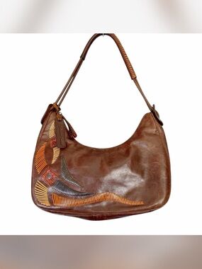 Sabrina Scala VTG Brown Leather Shoulder Bag